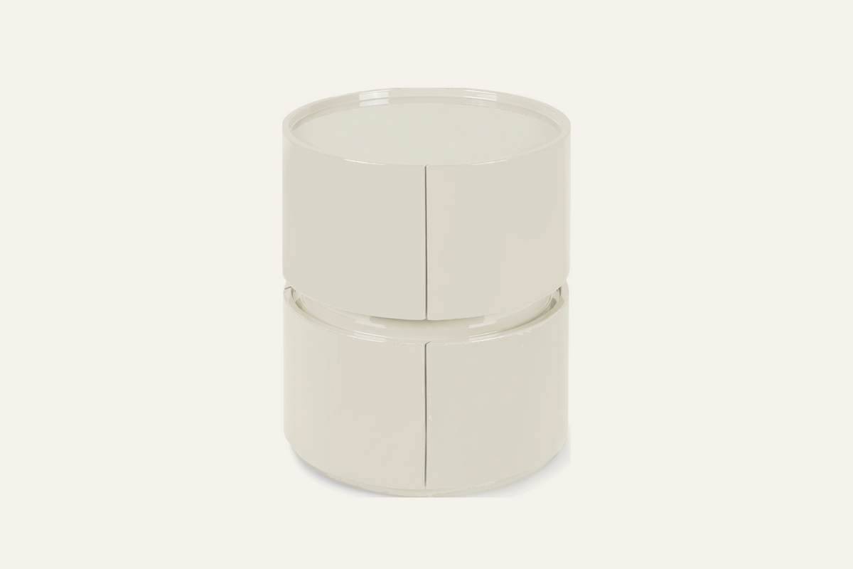 The Bellano Bedside Table in gloss beige