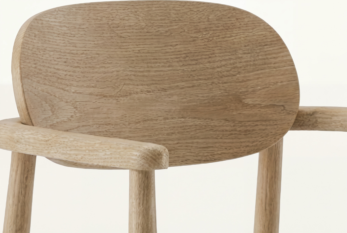 The Brescia Dining Armchair, close-up of the finish