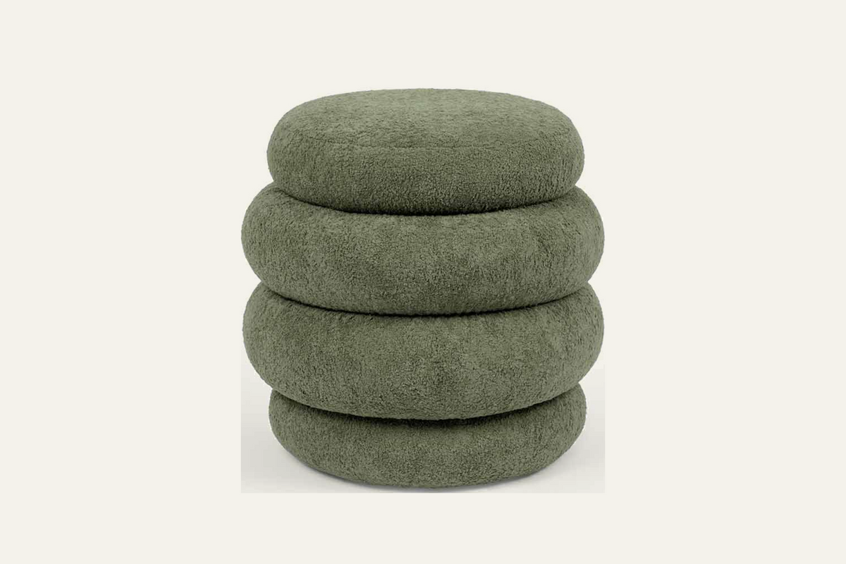 The Cisternino Pouffe, angled view