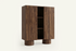 The Faenza Highboard in walnut, walnut highboard on round pillar feet, studio view
