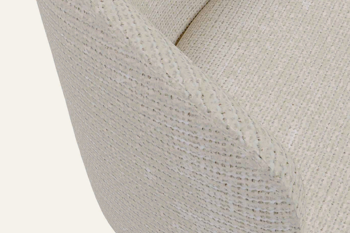 The Framura Counter Stool, close-up of the beige fabric