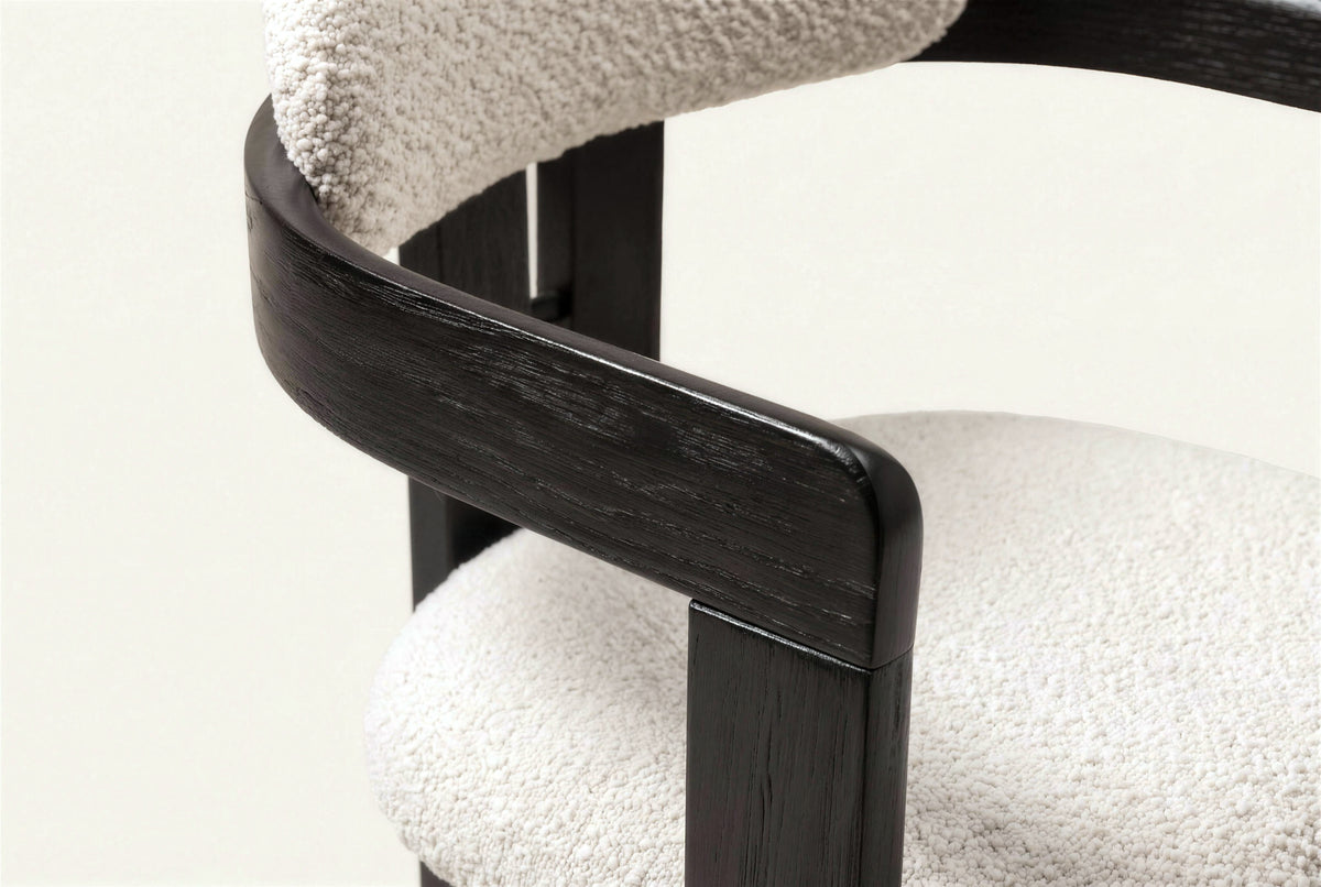 The Garda Dining Armchair, close-up of the finish