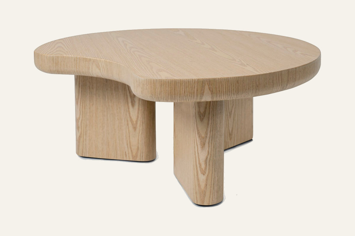 The Imola Coffee Table in oak, studio view, Kunal Trehan