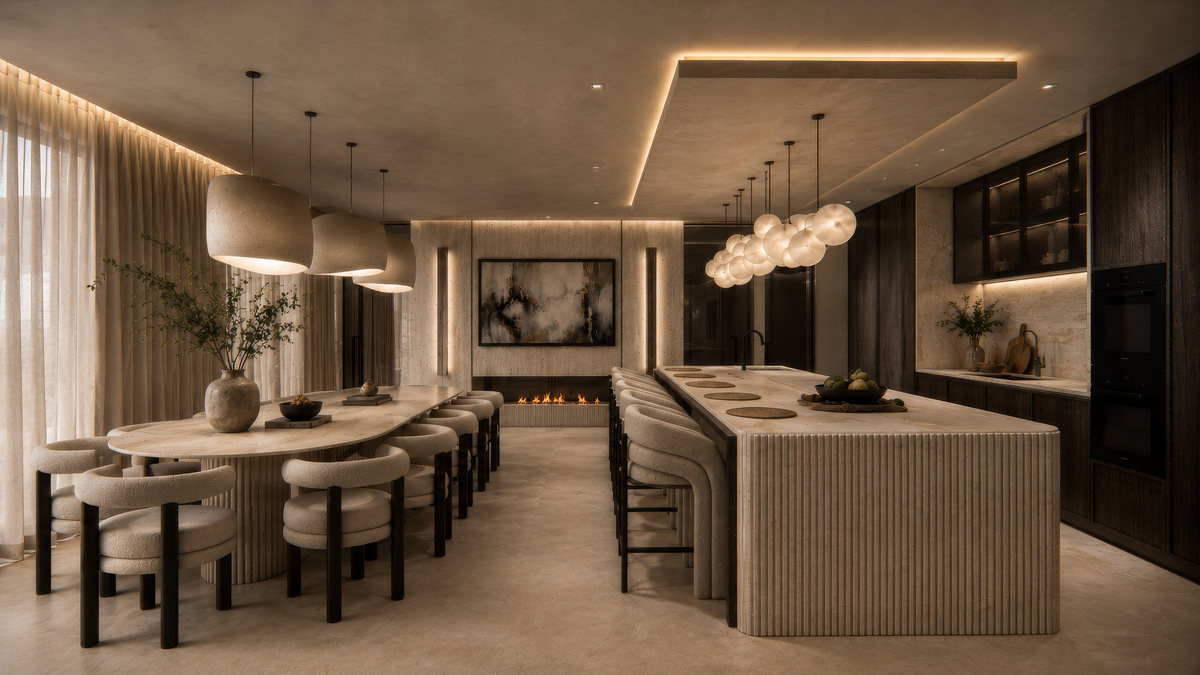 Kitchen and dining space designed by Kunal Trehan
