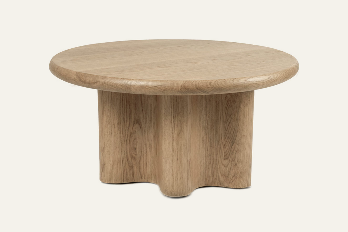 The Menaggio Round Coffee Table in oak