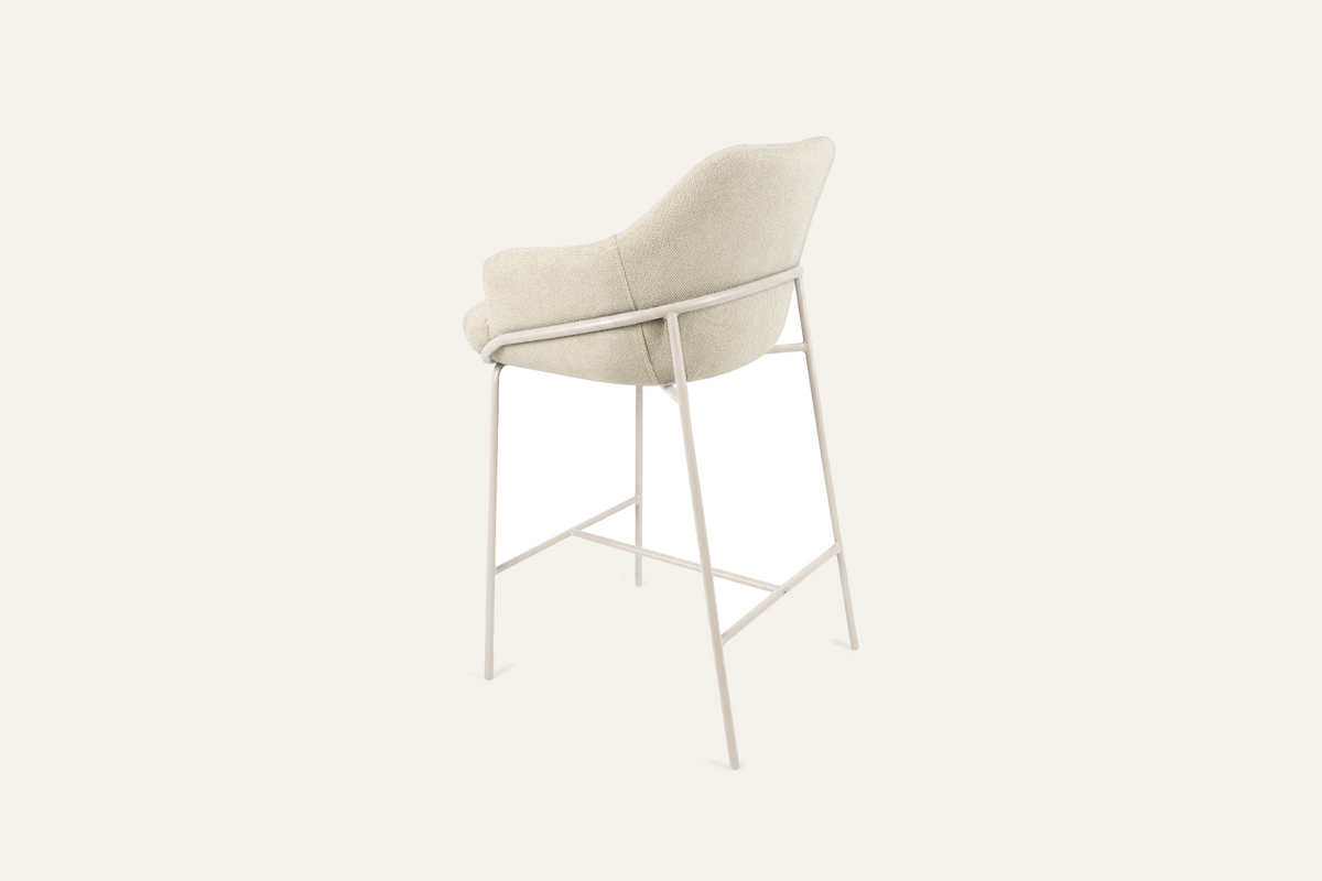 The Moneglia Counter Stool in beige with beige legs