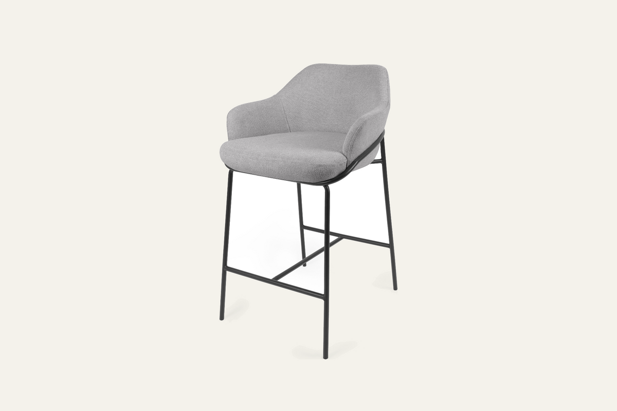The Moneglia Counter Stool in grey with black legs