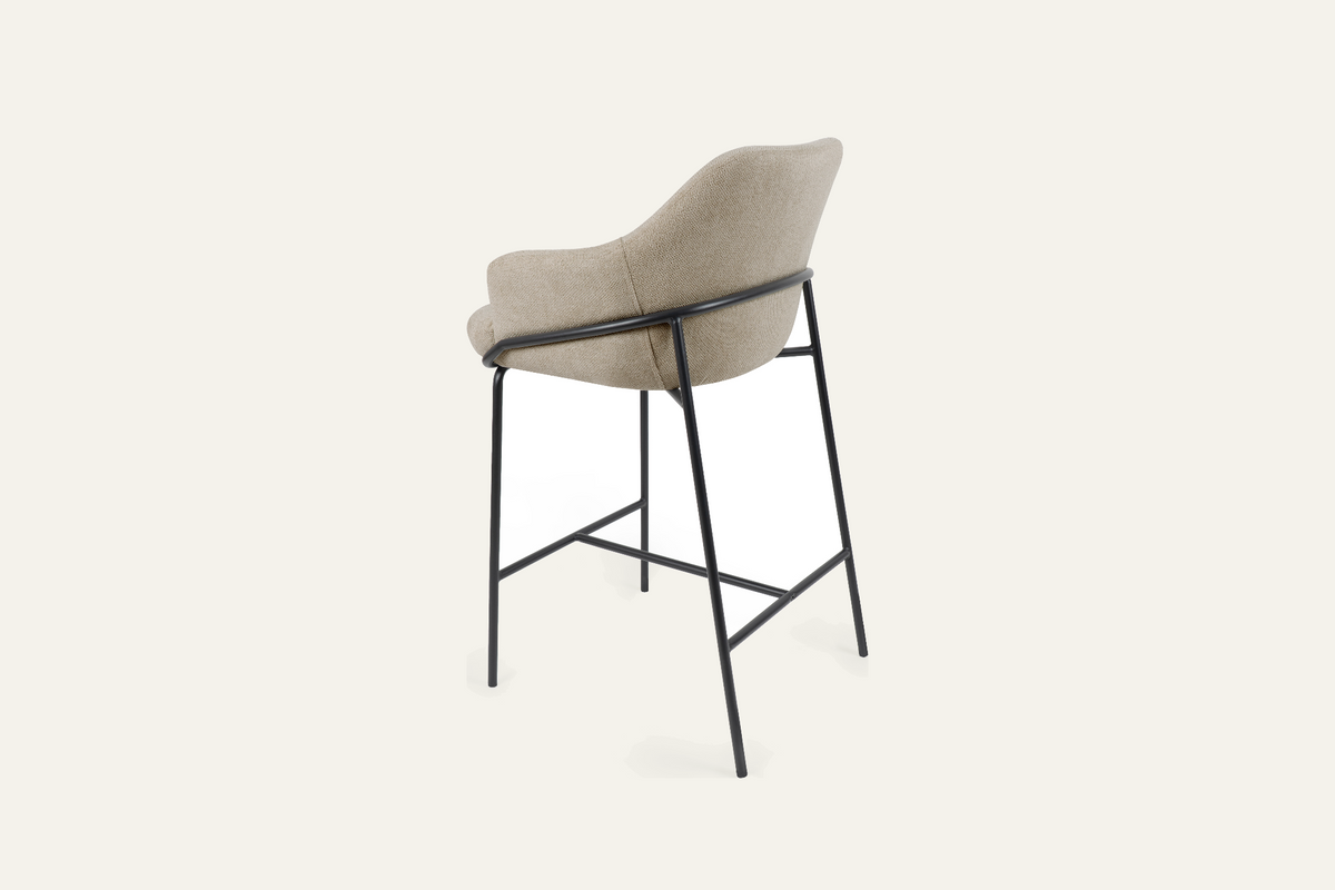 The Moneglia Counter Stool in taupe with black legs