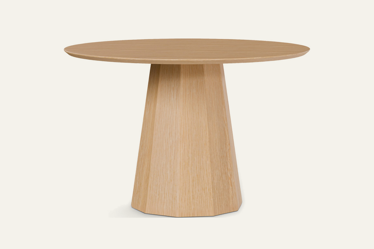The Monza Round Dining Table in oak