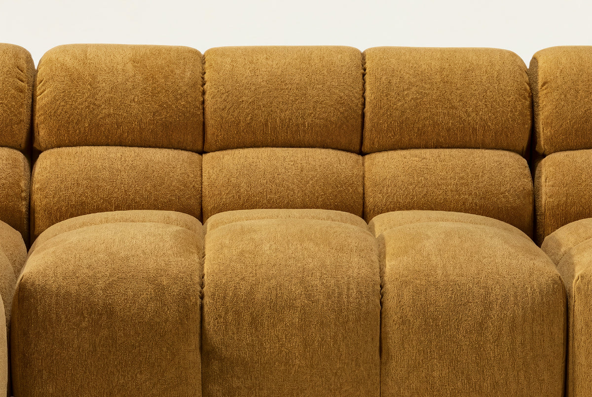 The Parma tufted modular sofa, close-up of the tufted upholstery