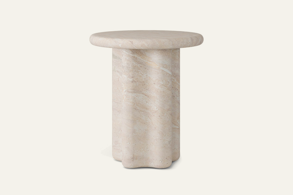 The Ragusa Travertine Finish Side Table