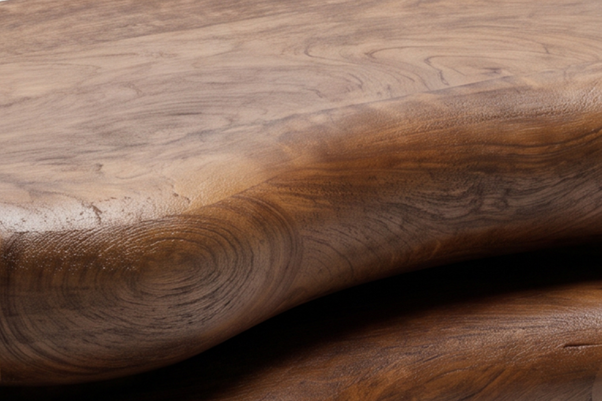 The Stresa Swivel Coffee Table, close-up of the finish