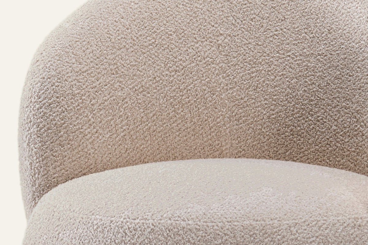 The Tivoli Swivel Chair, close-up of the curved back and seat