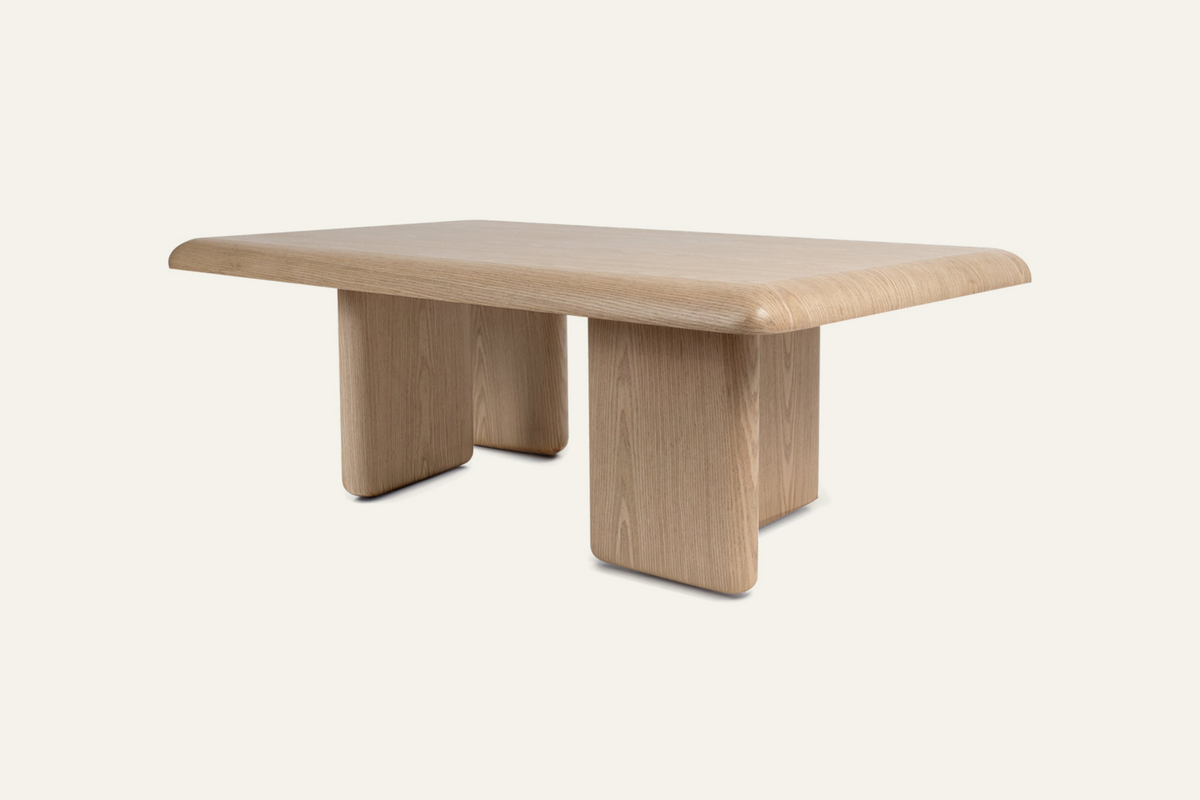 The Tremezzo Coffee Table in oak, angled view