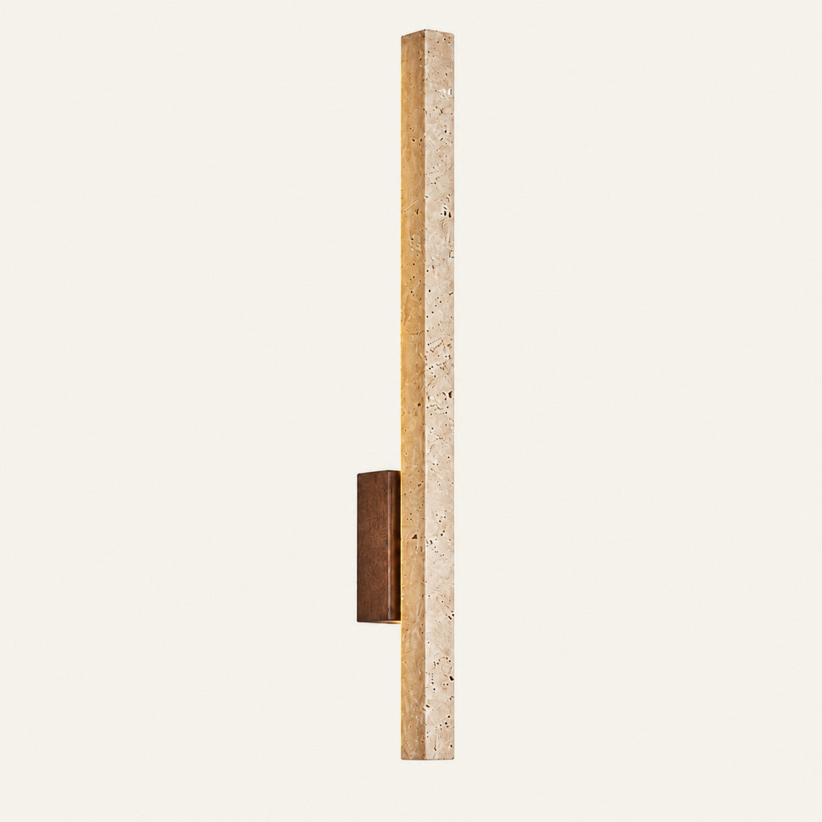 The Lama travertine wall light in beige travertine
