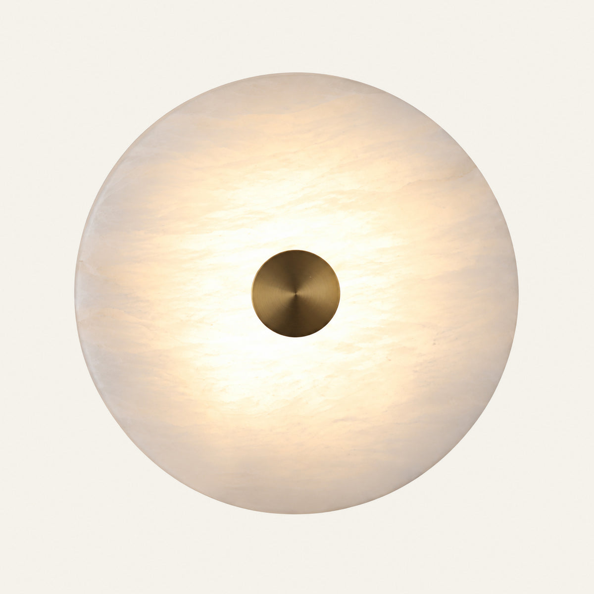 The Moneta alabaster wall light, Ø22cm in brass