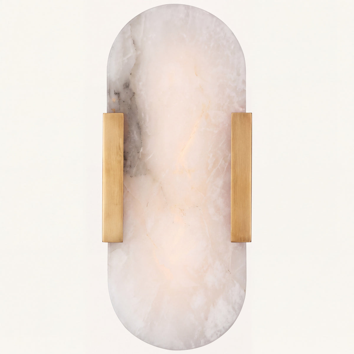 The Pietra alabaster wall light, H35cm in brass