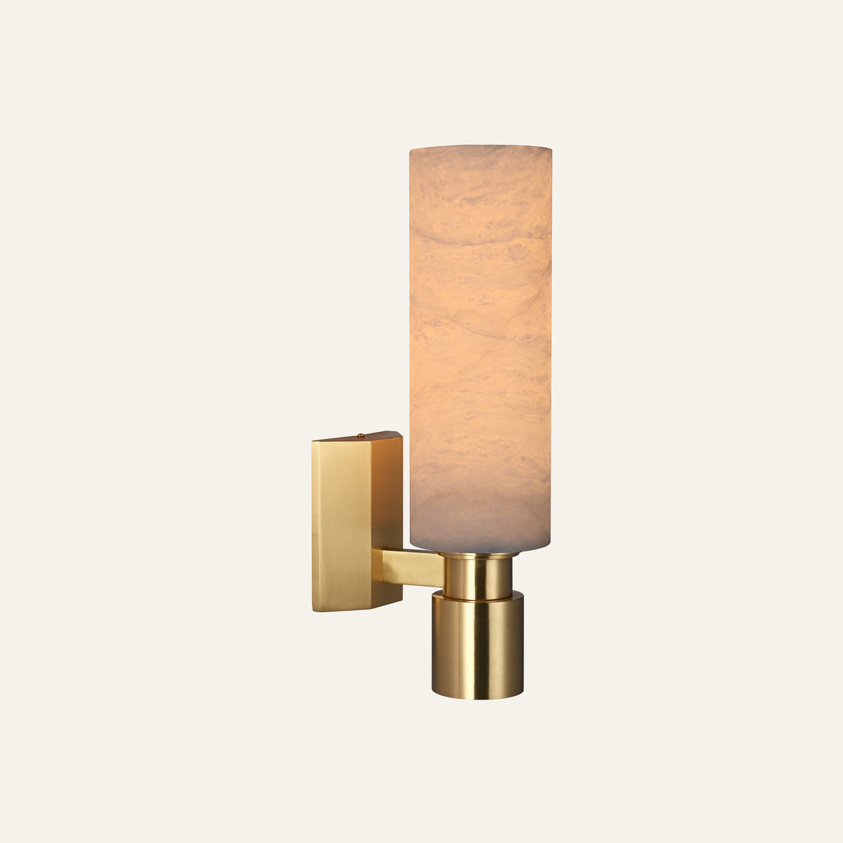 The Pilastro alabaster wall light in brass