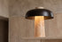The Porcino Travertine Table Lamp, lifestyle close-up