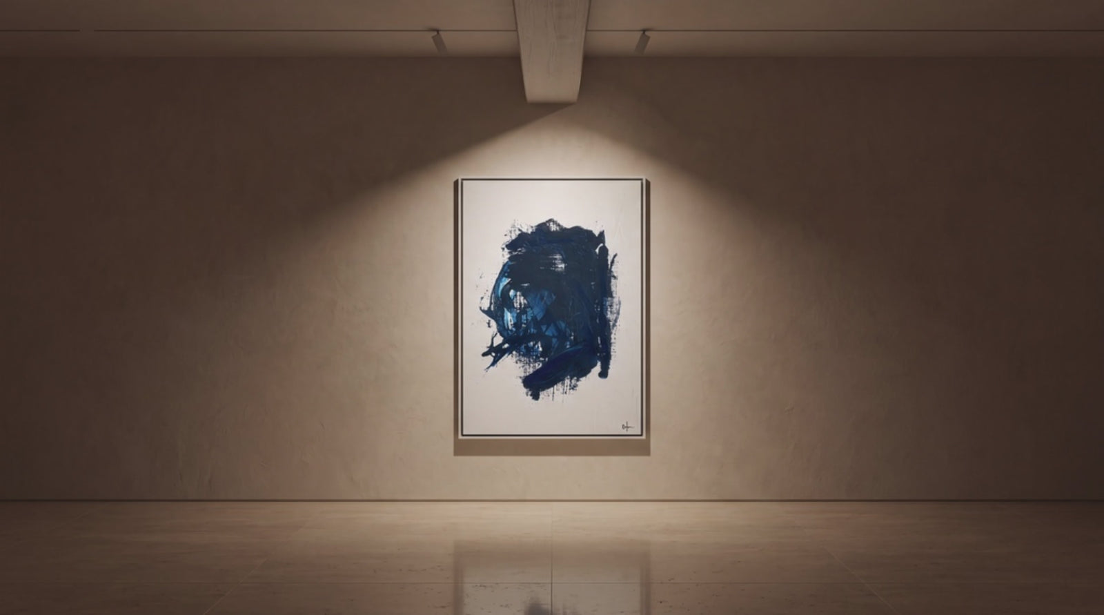 Vetra 1 canvas artwork under a gallery spotlight