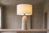The Rocca Travertine Table Lamp, lifestyle close-up