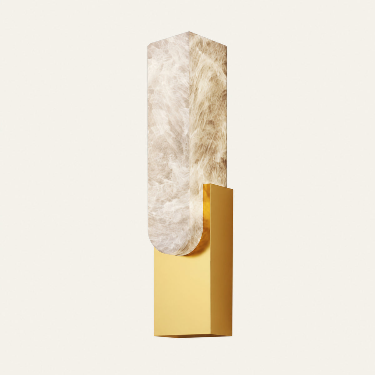 The Stele alabaster wall light in brass