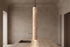 The Stilo Travertine Pendant Light, lifestyle close-up