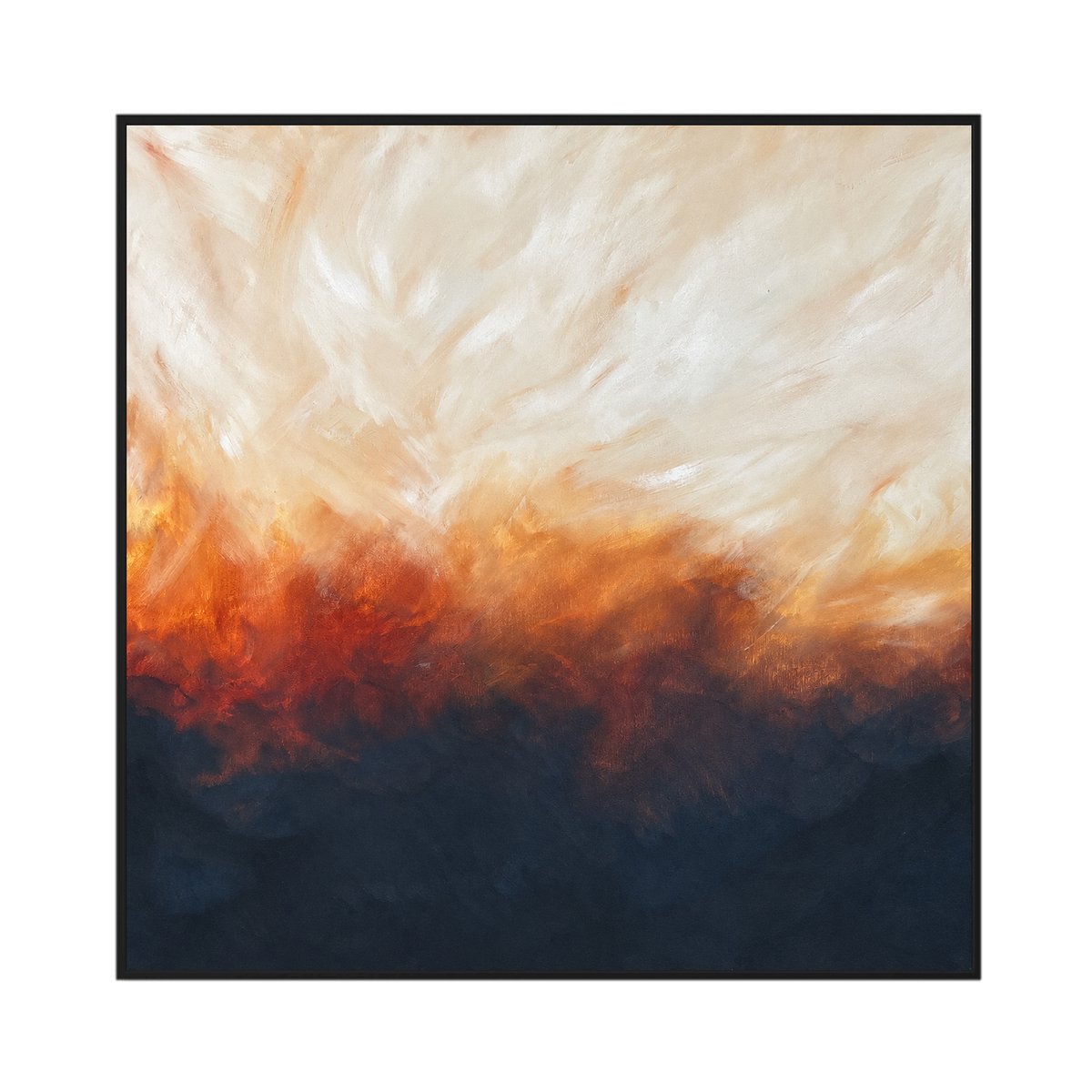 Sunset Sand Canvas Print Artwork in a black frame, front view