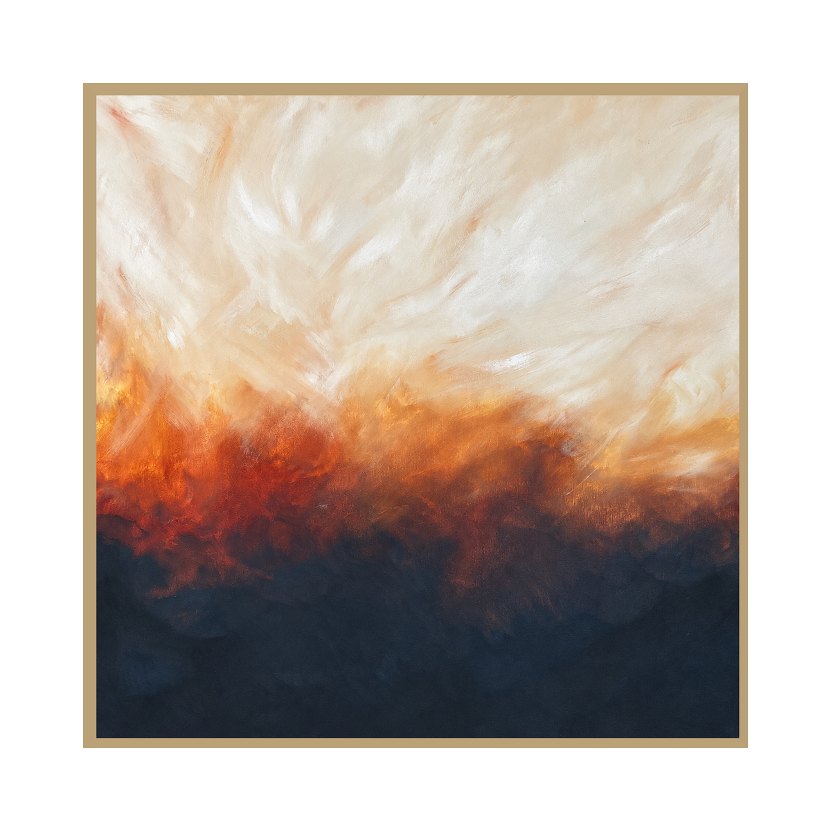 Sunset Sand Canvas Print Artwork in an oak frame, front view