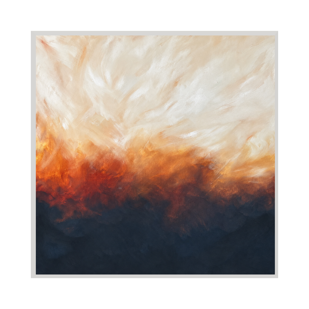 Sunset Sand Canvas Print Artwork in a white frame, front view