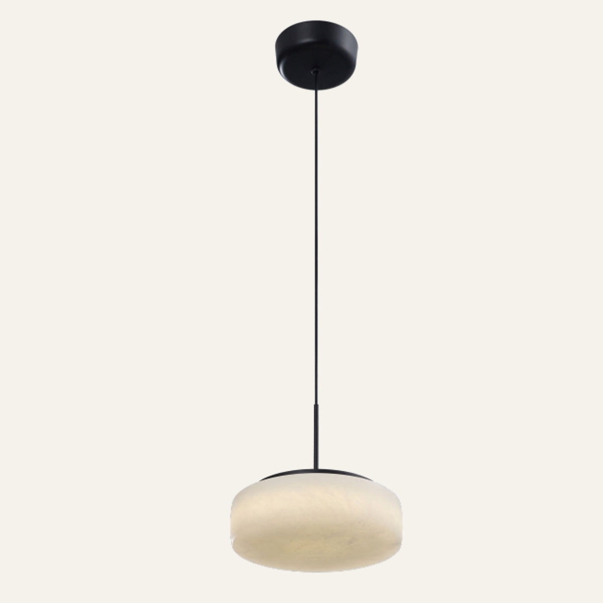 The Tamburo alabaster pendant light in black