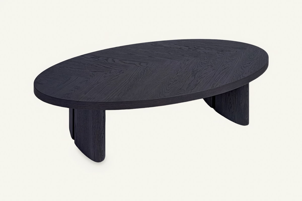 The Arezzo Oval Coffee Table, angled view