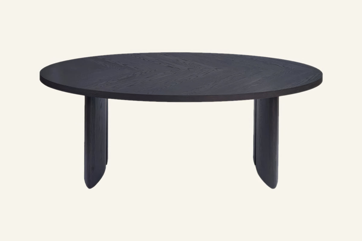 The Arezzo Oval Dining Table, side view