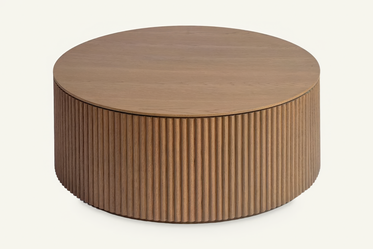 The Barga Fluted Coffee Table, angled view