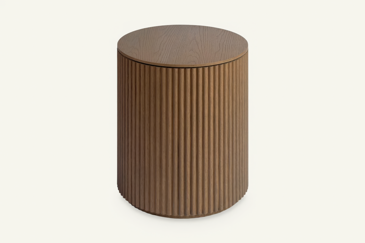 The Barga Fluted Side Table, angled view