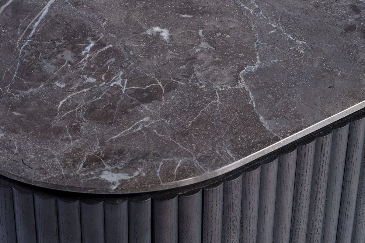 The Bevagna Fluted Marble Bedside Table, detail