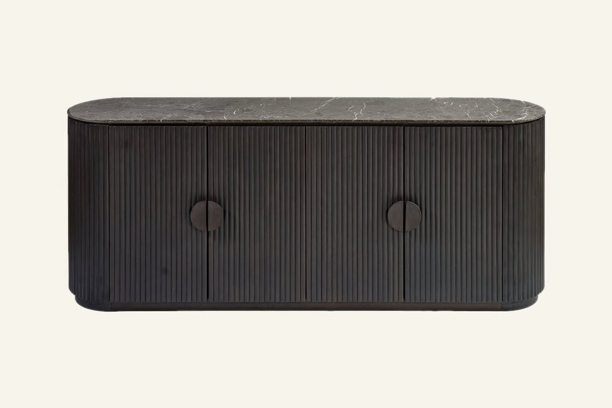 The Bevagna Fluted Marble Sideboard, front view