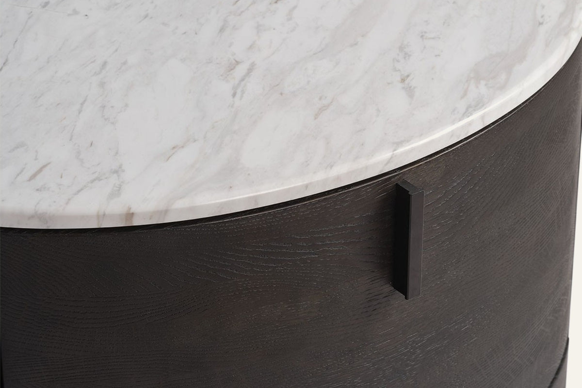 The Bolsena Oval Stone Bedside Table, detail