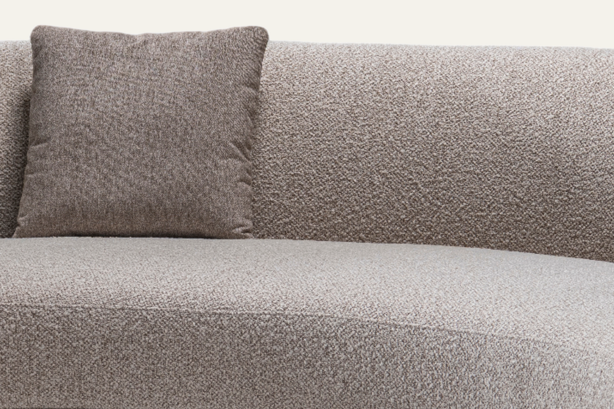 The Capri Sofa oatmeal bouclé fabric detail