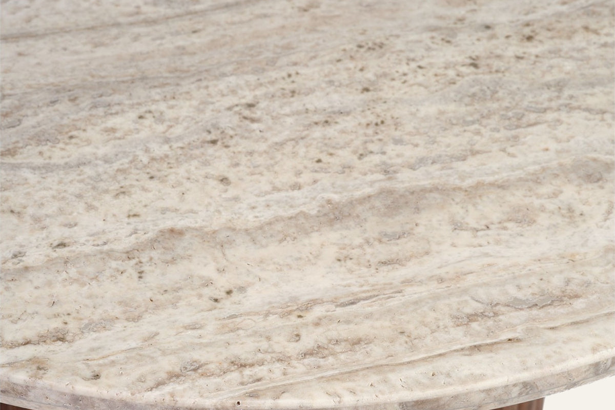 The Chiusi Travertine Side Table, detail