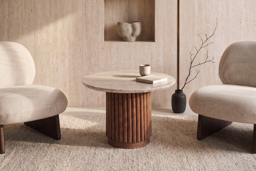 The Chiusi Travertine Side Table