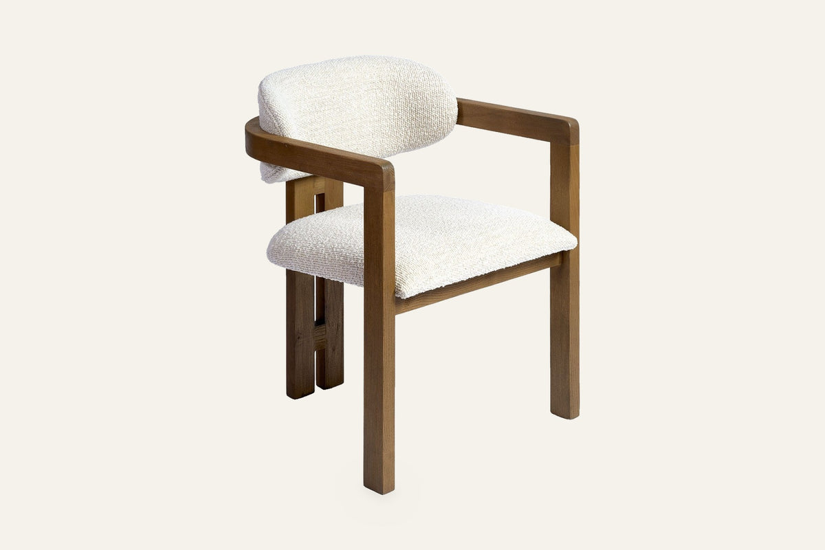 The Gubbio Dining Armchair, angled view