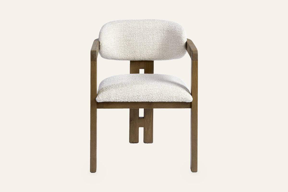 The Gubbio Dining Armchair, front view