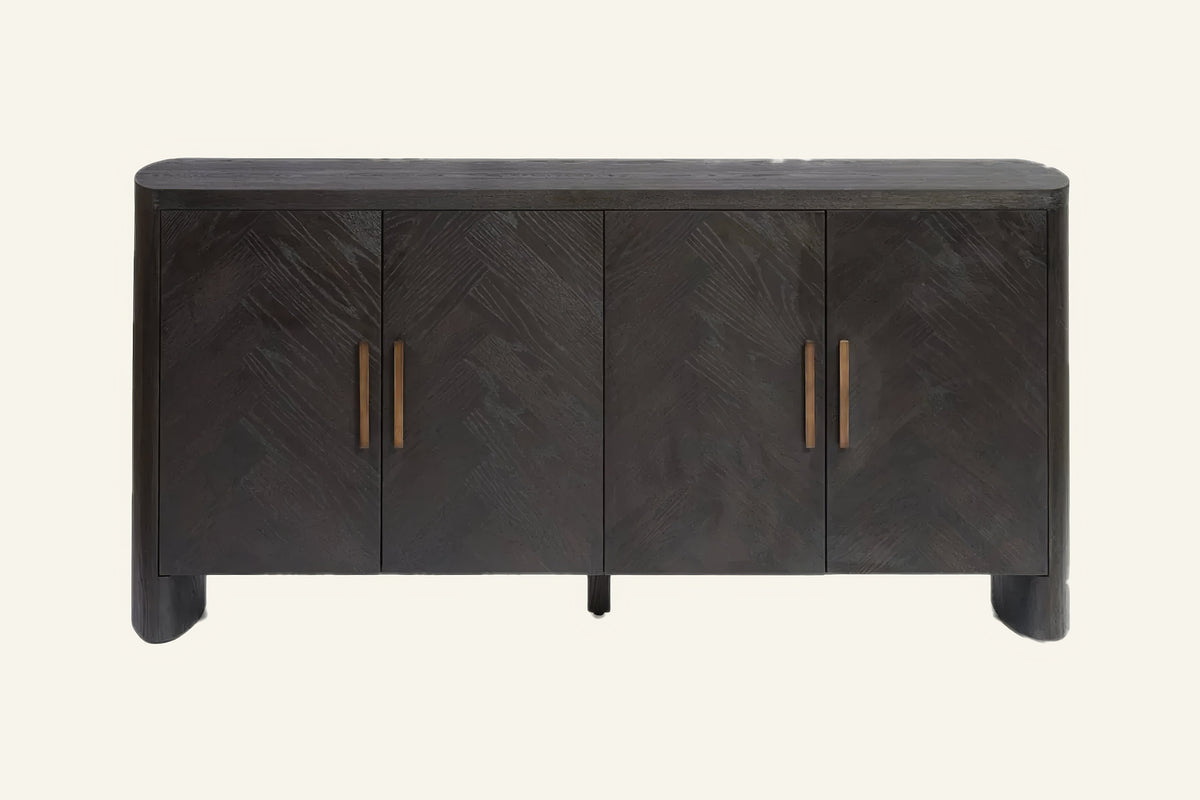 The Montalcino Herringbone Sideboard, front view