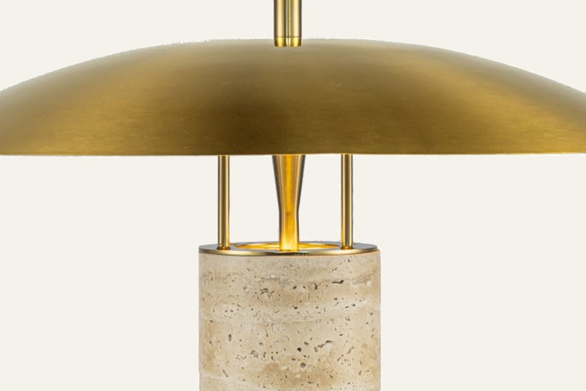 The Ombrello Travertine Table Lamp, detail