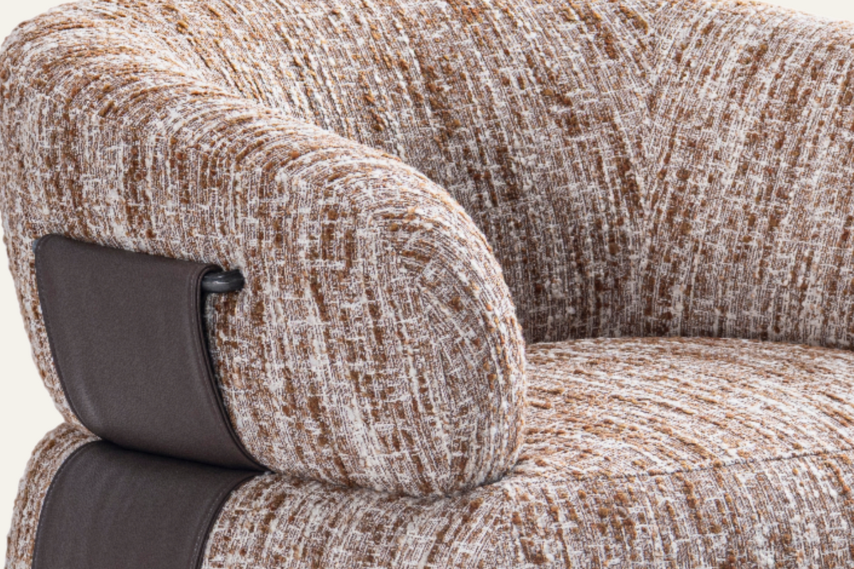 The Orvieto Swivel Chair textured fabric detail