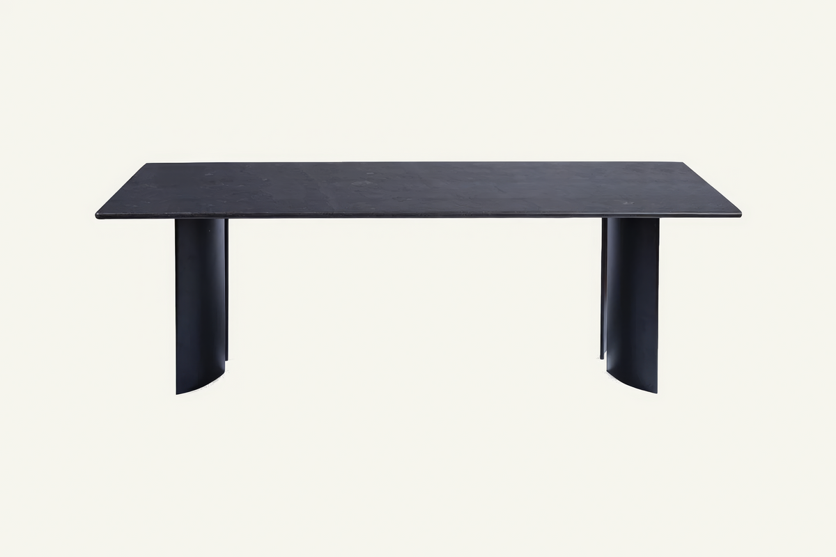 The Pesaro Stone Dining Table, front view