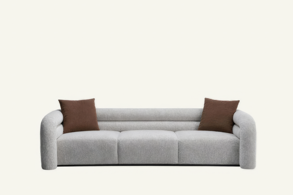 The Portofino Sofa 3-seater in textured weave, front view