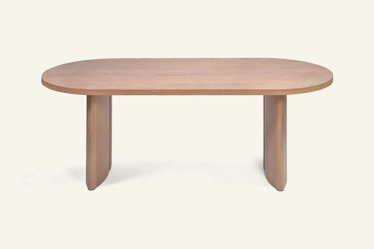 The Radda Oval Dining Table, side view