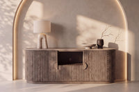 The Spello Fluted Travertine Sideboard